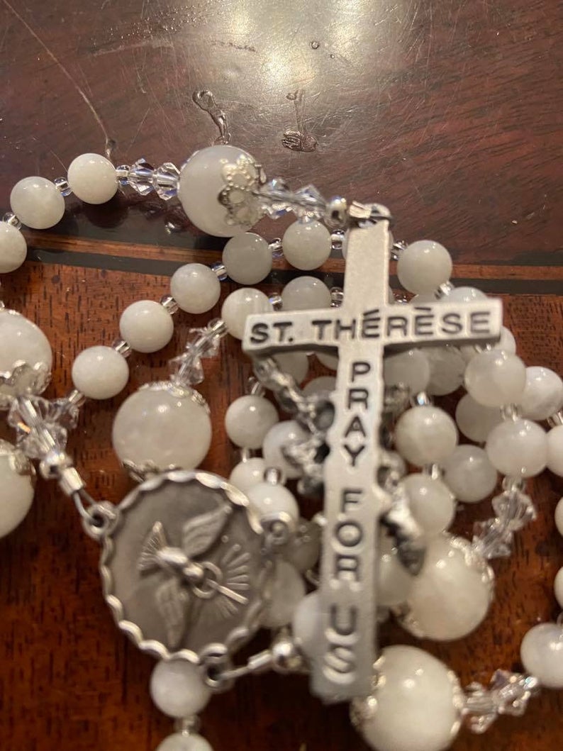 Moonstone & Swarovski Crystal Rosary