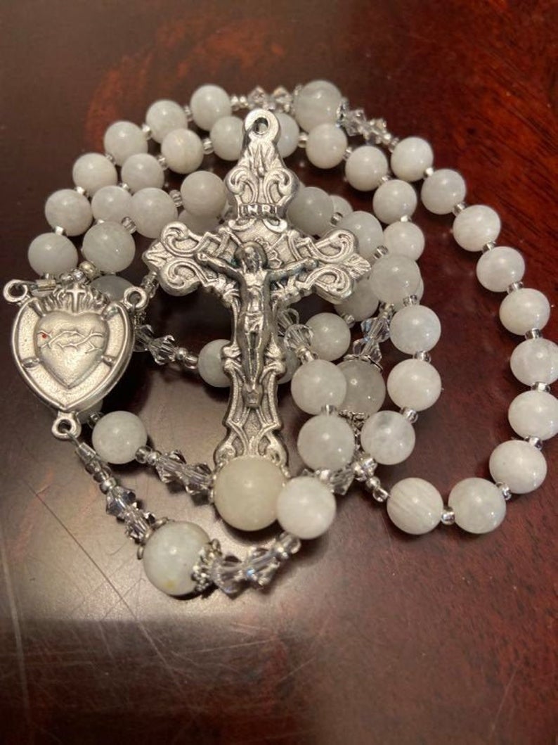 Moonstone & Swarovski Crystal Rosary