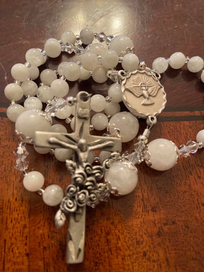 Moonstone & Swarovski Crystal Rosary