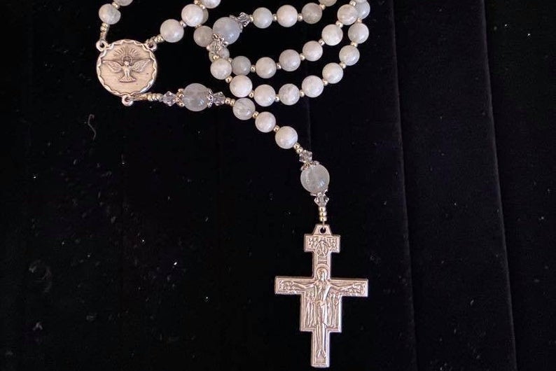 Moonstone & Swarovski Crystal Rosary
