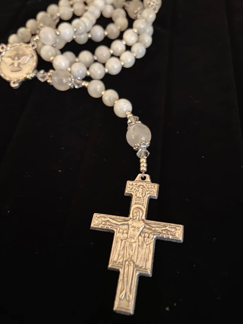 Moonstone & Swarovski Crystal Rosary