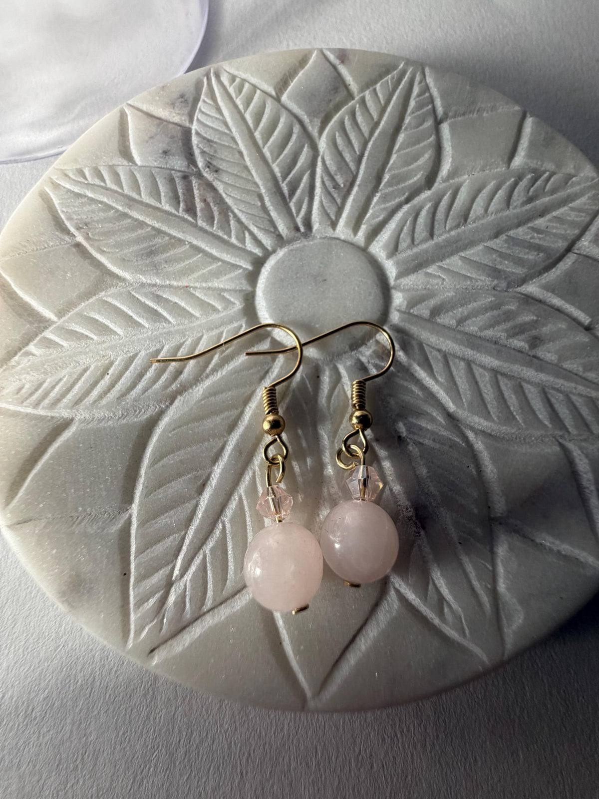 Rose Quartz or Four Way Cross Earrings